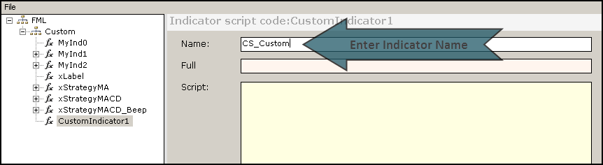 Swordfish Custom Indicator Editor