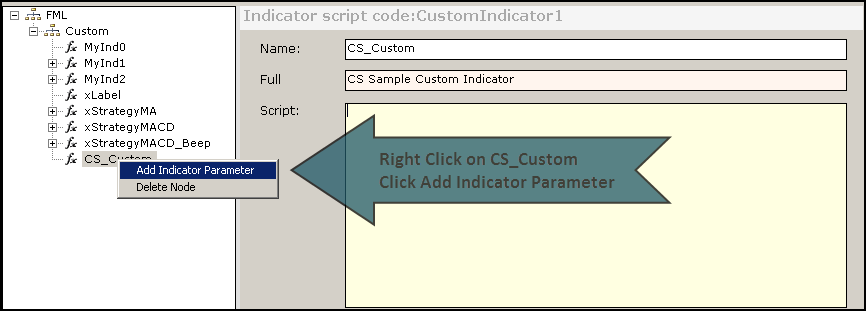 Swordfish Custom Indicator Editor