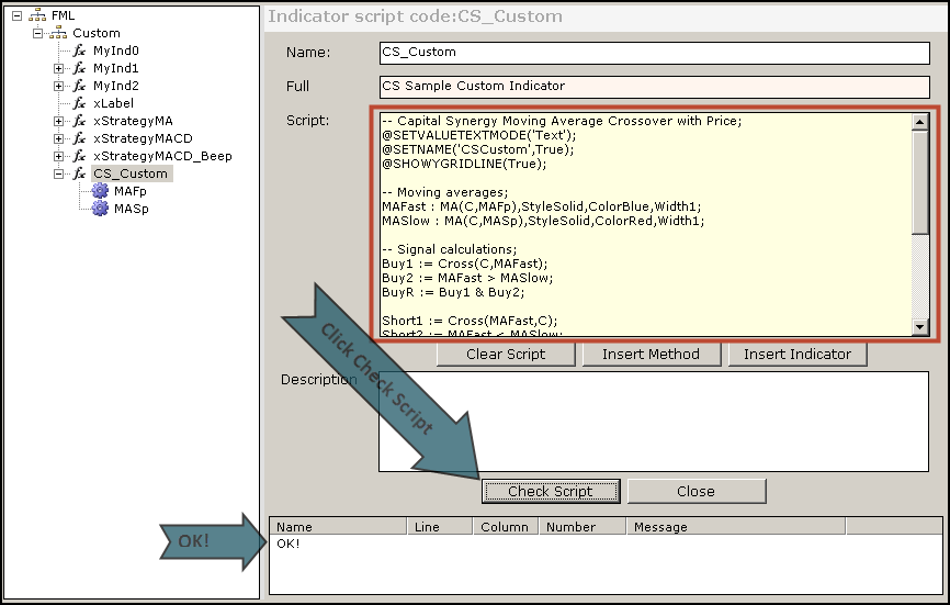 Swordfish Custom Indicator Editor