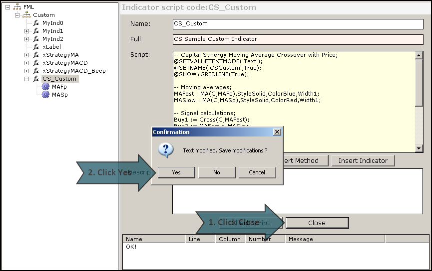 Swordfish Custom Indicator Editor
