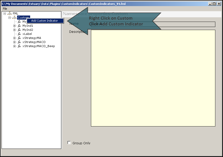 Swordfish Custom Indicator Editor