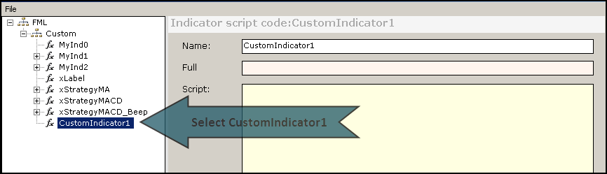 Swordfish Custom Indicator Editor